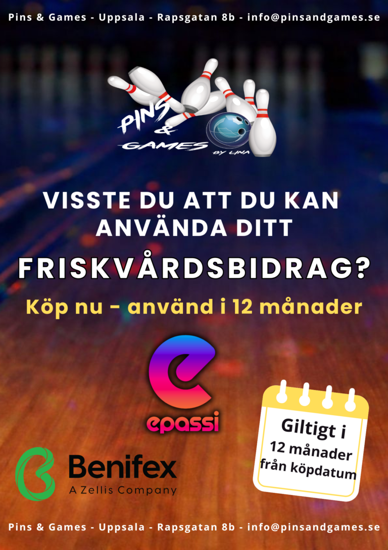 Använd friskvårdsbidrag för bowling hos Pins and Games i Uppsala